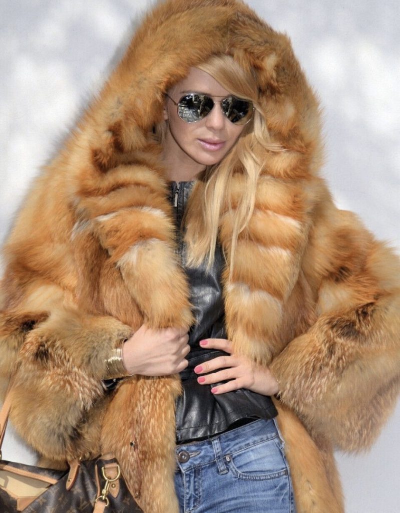 beirizu real fox fur coat