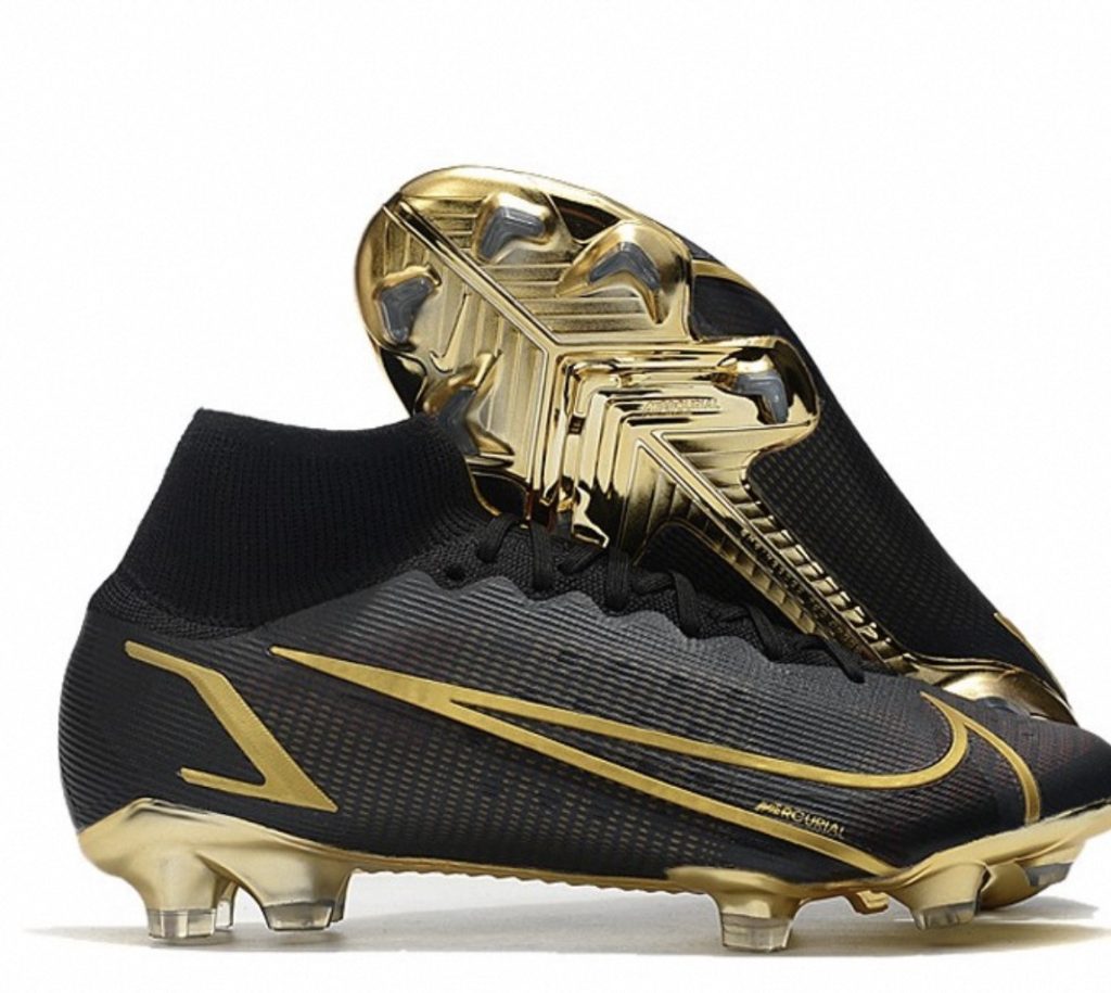 black and gold soccer cleats