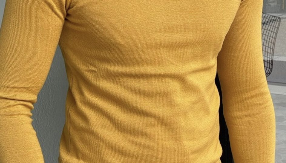yellow turtleneck sweater mens