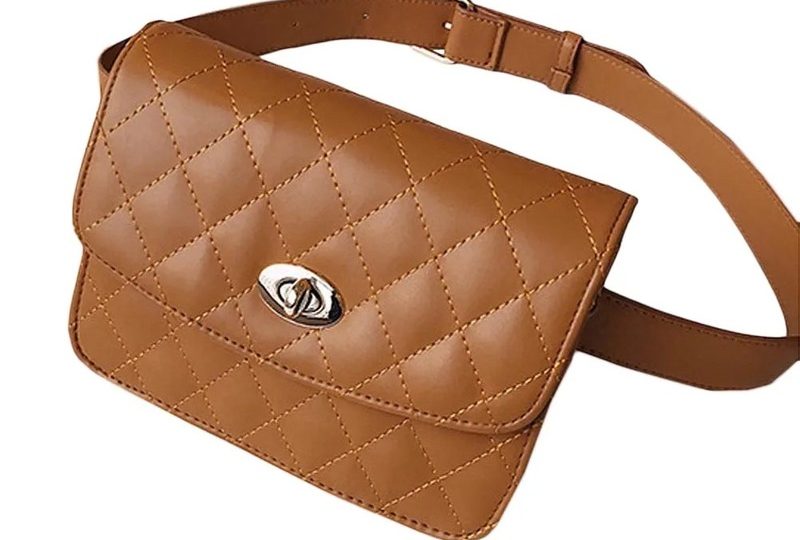 Leather belt bag for women