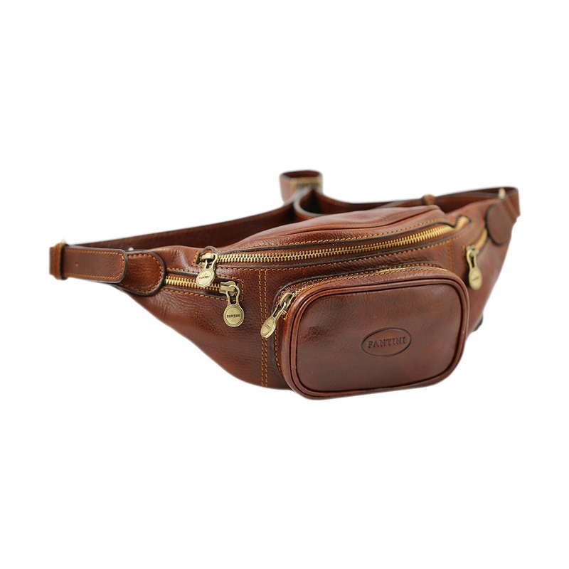 Brown leather belt bag  