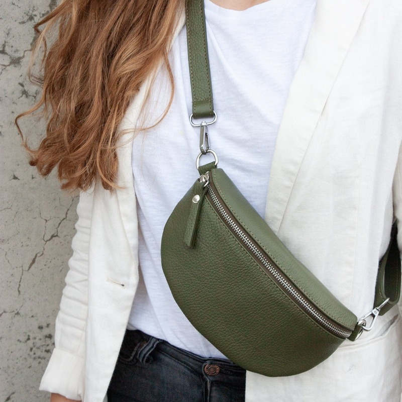 Leather crossbody belt bag